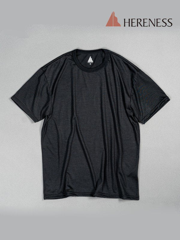 Dry Wool T-shirt 2 #Black [hu-10014]｜HERENESS