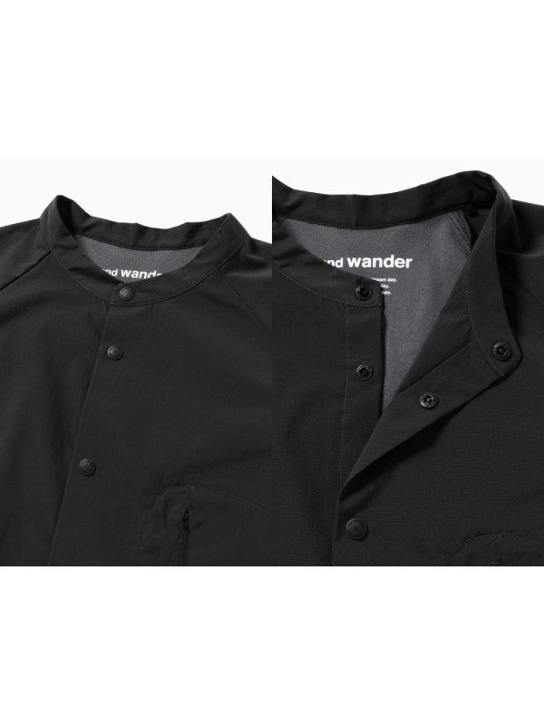 Women's fleece bas band collar shirt #022/charcoal [4253121]｜and wander