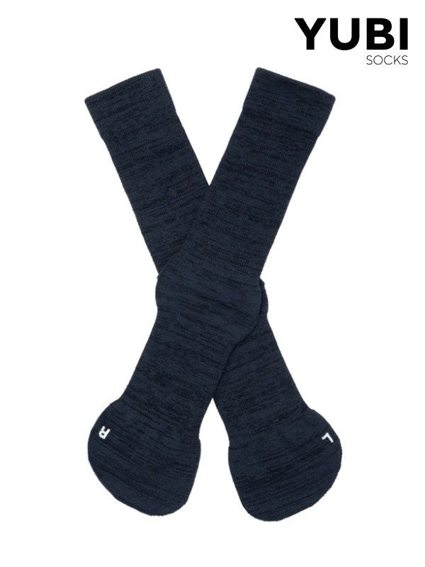 Natural Shape Crew Axio Wool #Black [YUB233-022025-BLK]｜YUBI SOCKS