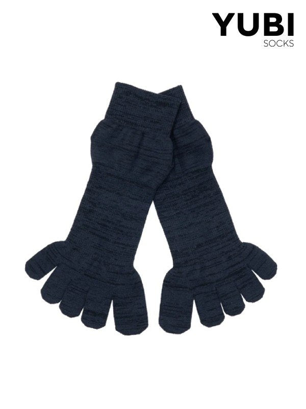 Toe Socks Quarter Crew Axio Wool #Black [YUB233-031025-BLK]｜YUBI SOCKS