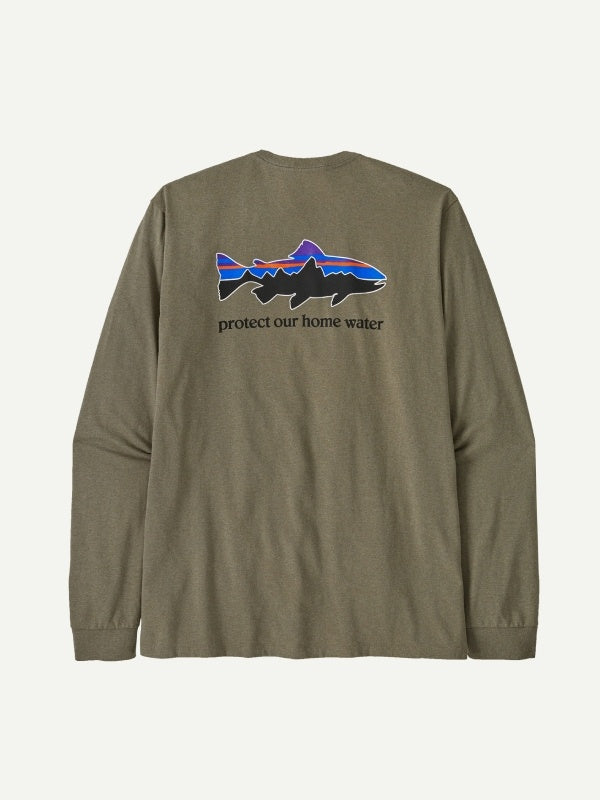 Men's L/S Home Water Trout Responsibili-Tee #RVGN [37574]｜patagonia