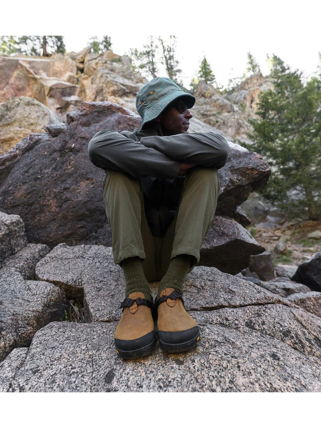 Mountain Clog Nubuck Leather #Brown Upper / Brown Webbing [MC-BRN-0506]｜BEDROCK SANDALS