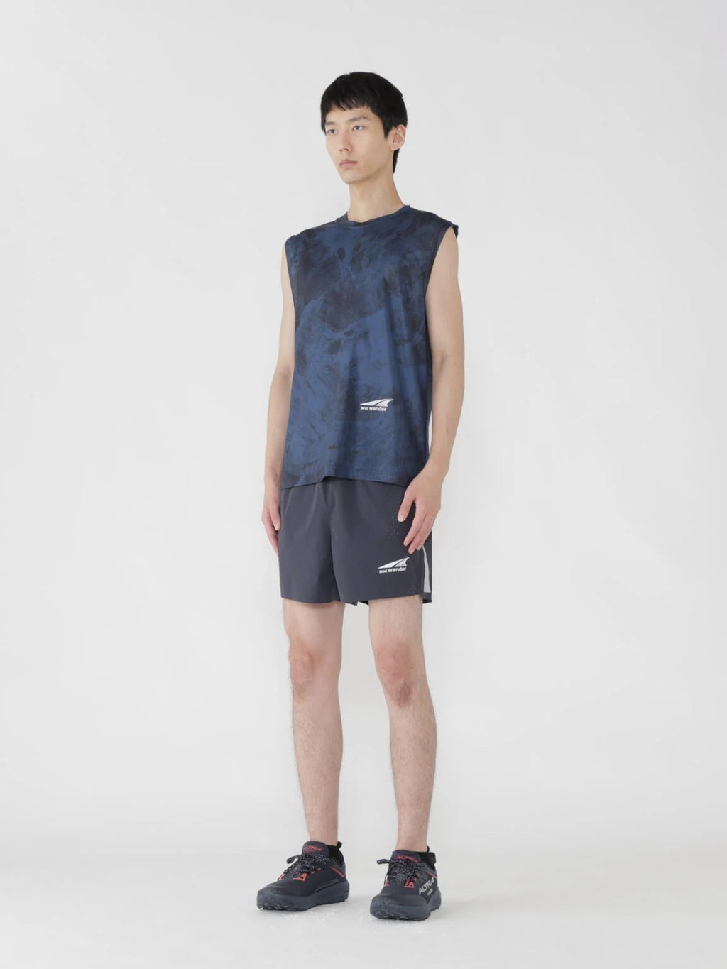 Altra×and wander graphic tank top #navy/120 [6164504]｜and wander