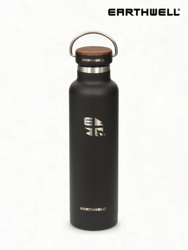 22oz Woodie Walnut Bottle #Volcanic Black｜EARTHWELL【Outlet_30】