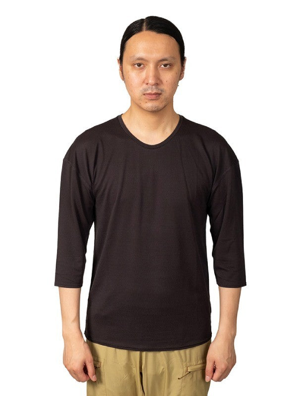 ウロコシャツ 七分袖 #スミイロ [041007]｜AXESQUIN【Outlet_30】