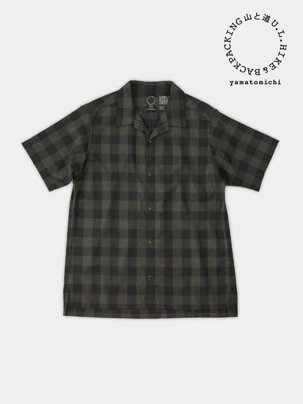 Men's Merino Short Sleeve Shirt #Olive Check｜山と道