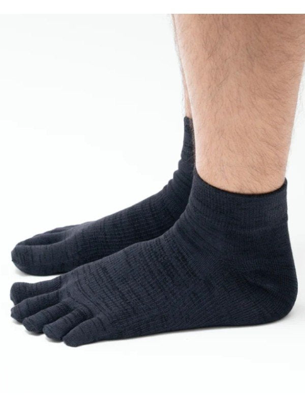 Toe Socks Quarter Crew Axio Wool #Black [YUB233-031025-BLK]｜YUBI SOCKS