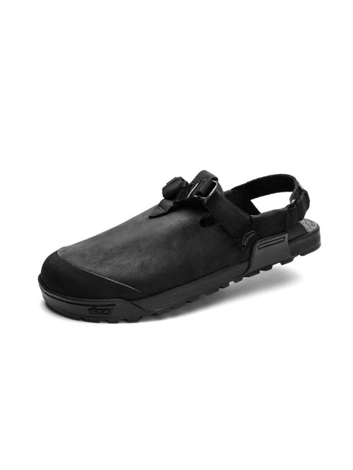 Mountain Clog Nubuck Leather #Obsidian Dark Gray Leather / Black Webbing [MC-ODG-0506]｜BEDROCK SANDALS