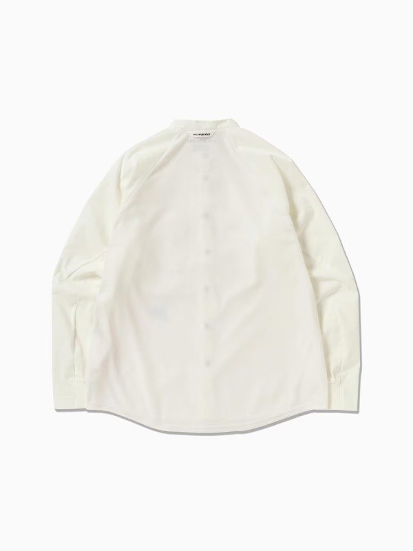 Women's fleece bas band collar shirt #030/white [4253121]｜and wander