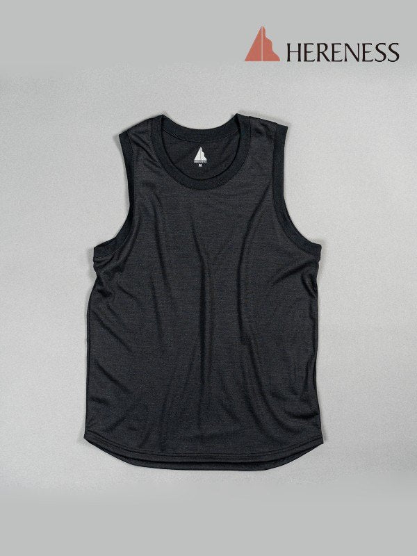 Women's Dry Wool Tank #Black [hw-10004]｜HERENESS