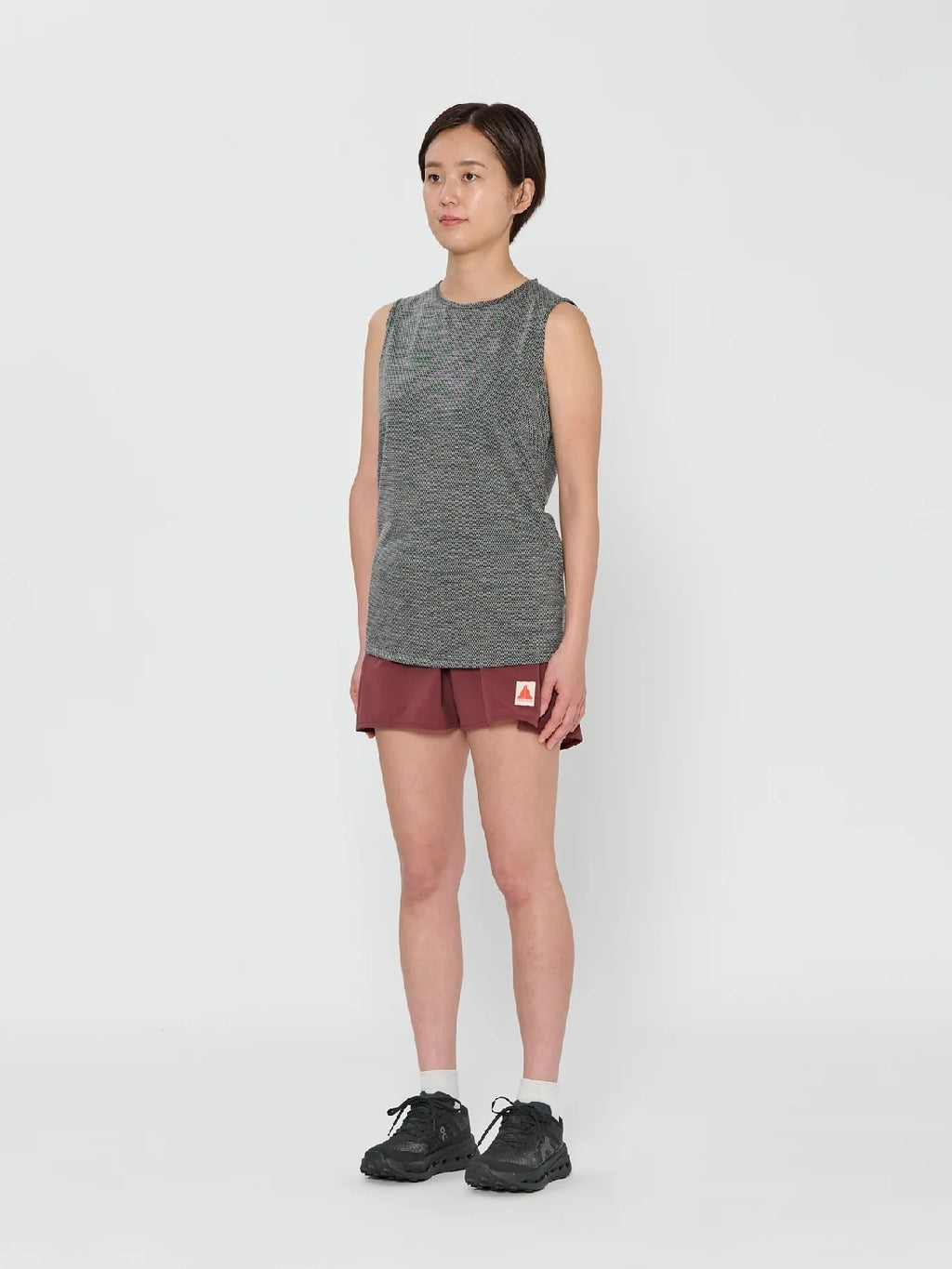Women's Wool Mesh Tank #STRATA GRAY｜HERENESS