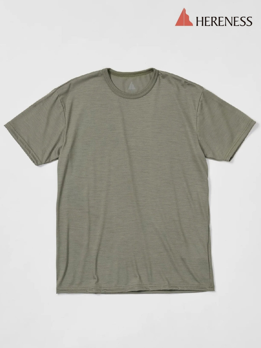 Dry Wool T-shirt 2 #Olive Green｜HERENESS