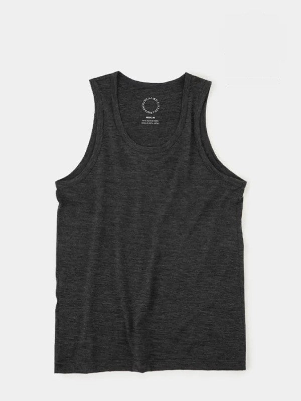 Men's 100% Merino Light Tank #Charcoal｜山と道