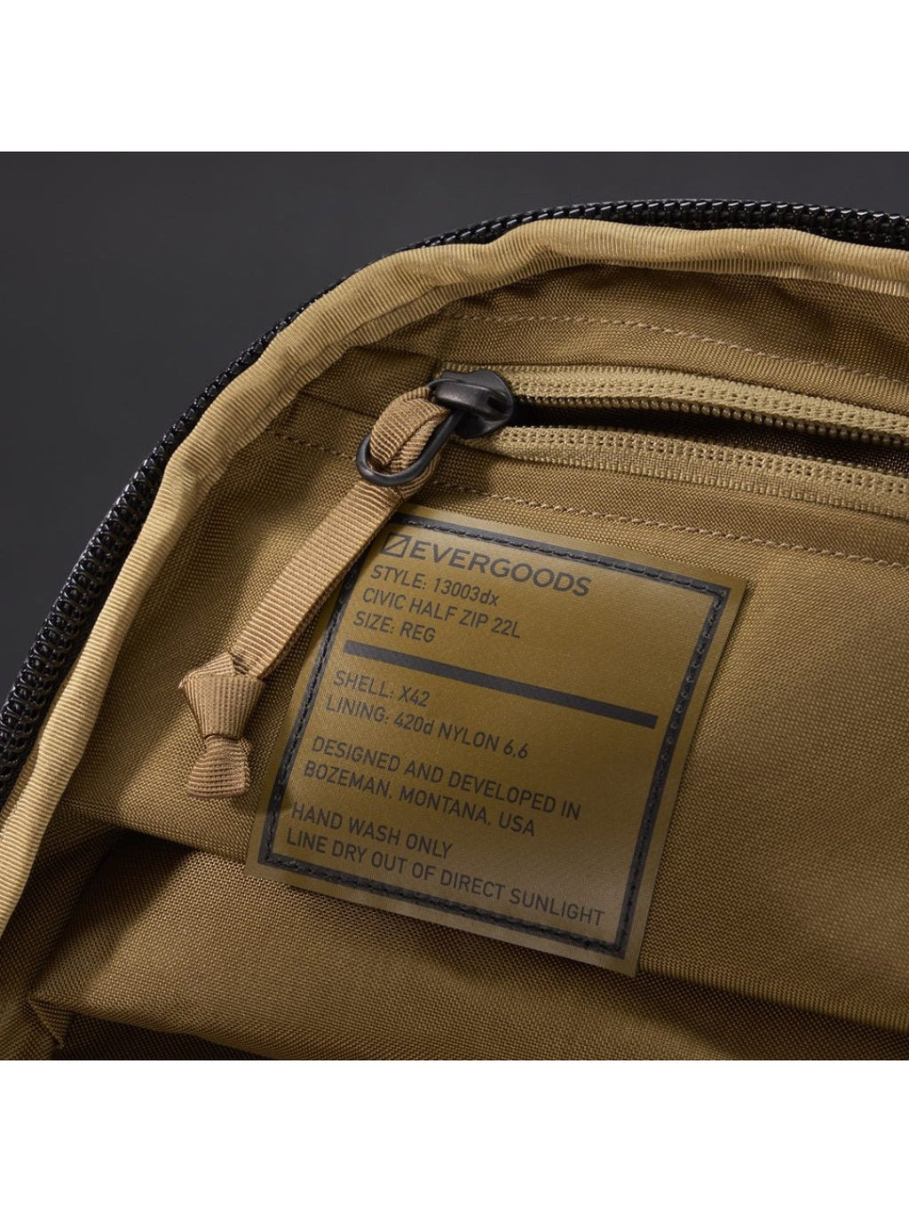 CIVIC HALF ZIP 22L X-PAC #Black Coyote [CHZ22 X-PAC]｜EVERGOODS