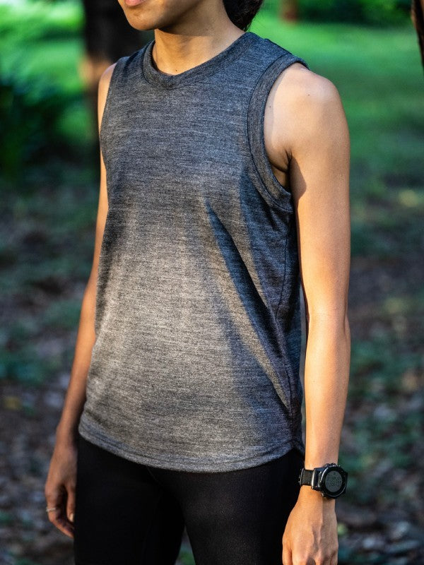 Women's Dry Wool Tank #Heather Gray [hw-10004]｜HERENESS
