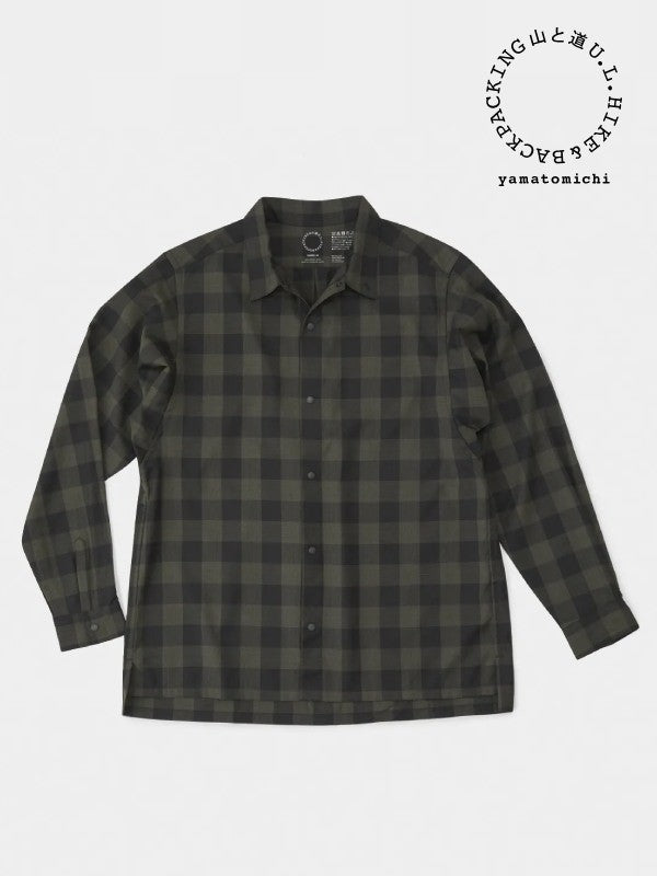 Merino Shirt #Navy Check｜山と道 – moderate