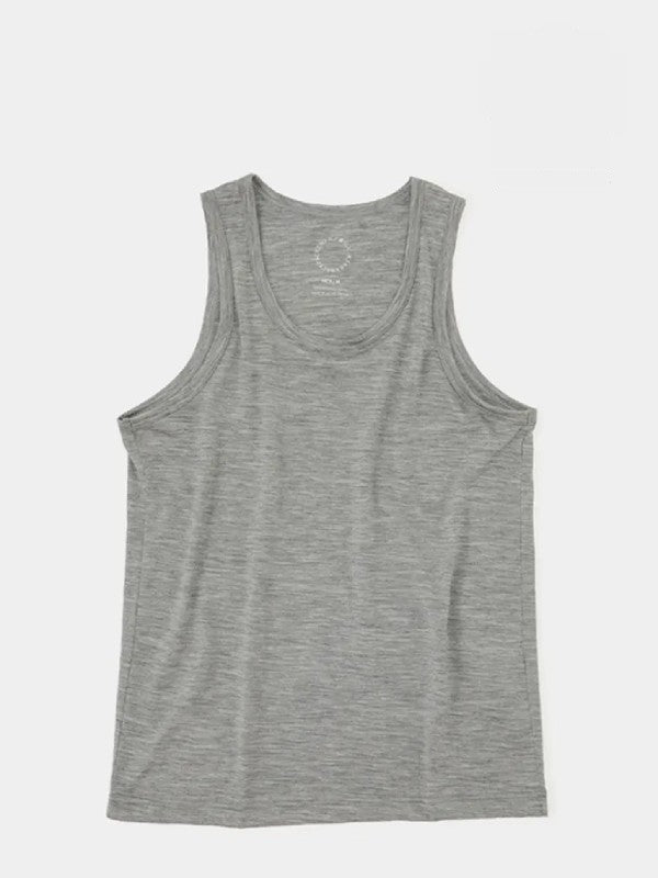Men's 100% Merino Light Tank #Gray Marl｜山と道