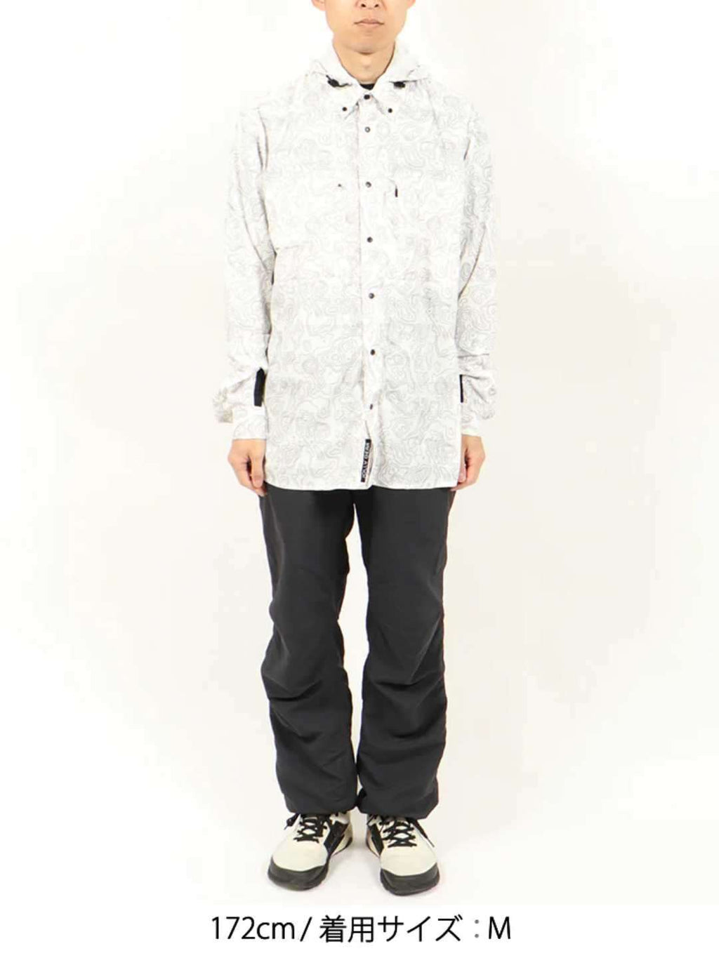 TRIPLE CROWN BUTTON DOWN LONG SLEEVE #WHITE AND BLACK TOPO [TC’BDPB-LS2]｜Jolly Gear