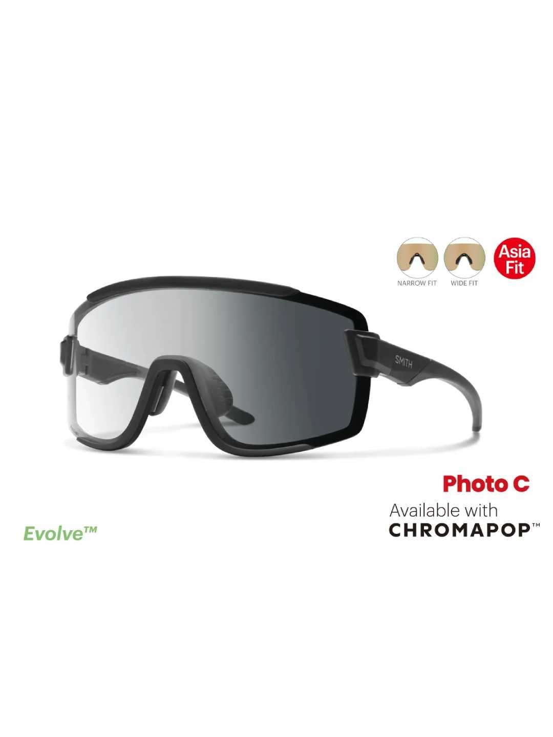 Wildcat Asia Fit CP-Photochromic Clear to Gray & Clear #Matte Black [205000920]｜SMITH