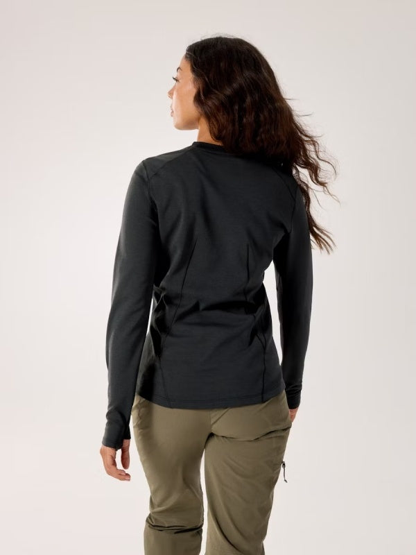 Women's Taema Thermal Crew LS #Black Heather [X00001025801]｜ARC'TERYX