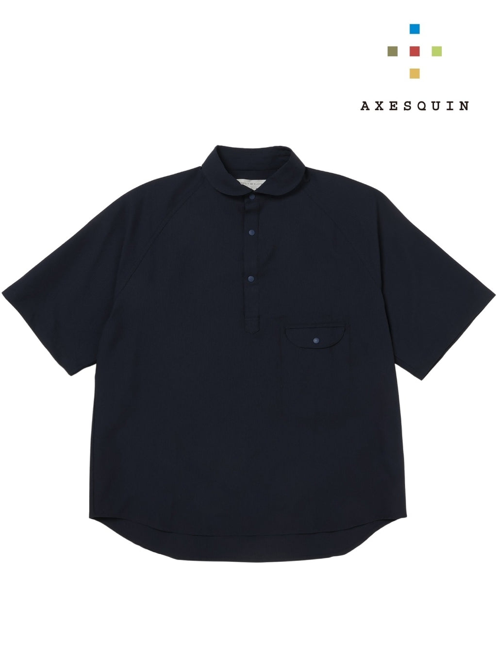 シアサッカーの半袖プルオーバーシャツ #カチイロ [21117]｜AXESQUIN