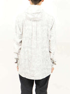 TRIPLE CROWN BUTTON DOWN LONG SLEEVE #WHITE AND BLACK TOPO [TC’BDPB-LS2]｜Jolly Gear