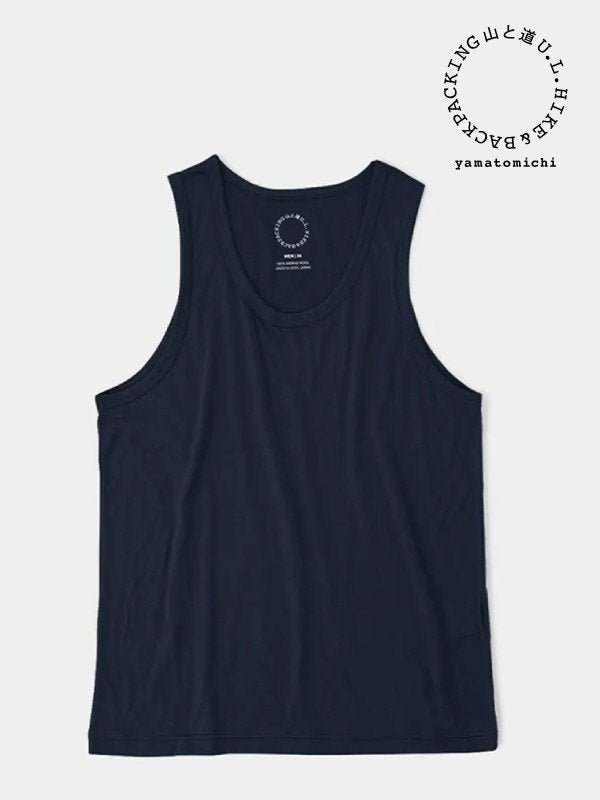 Men's 100% Merino Light Tank #Navy | Yama to Michi