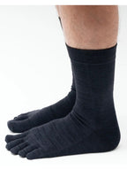 Toe Socks Crew Axio Wool #Black [YUB233-032025-BLK]｜YUBI SOCKS