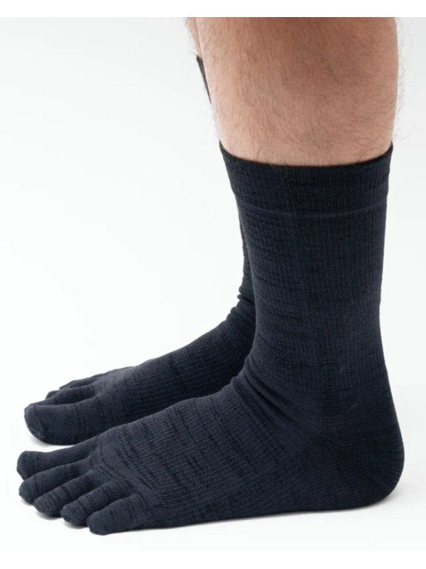 Toe Socks Crew Axio Wool #Black [YUB233-032025-BLK]｜YUBI SOCKS