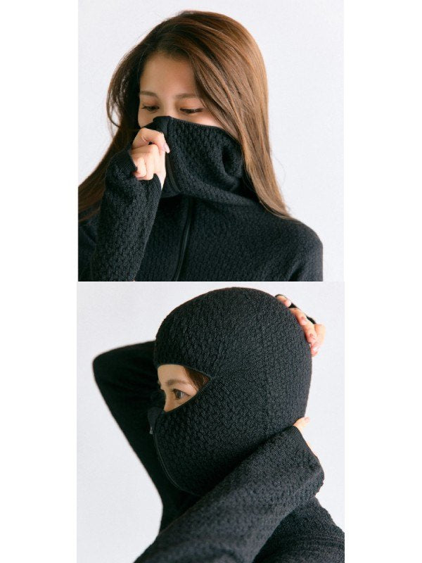 WUNDERWEAR HALF ZIP HOODIE #Black [BW0505]｜BRING