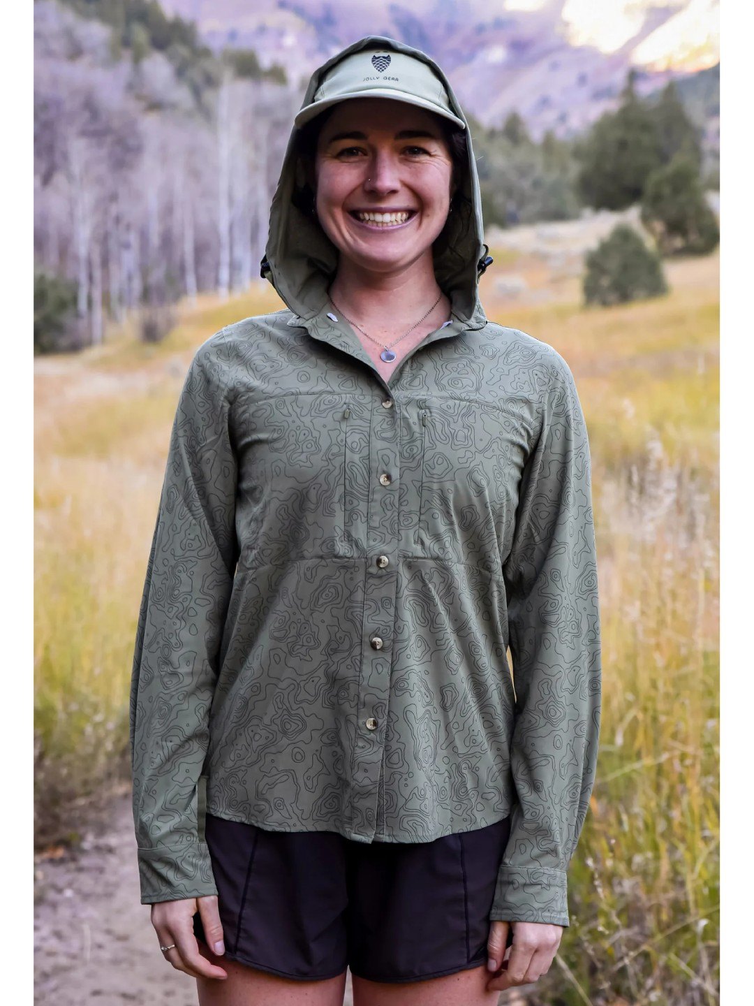 TRIPLE CROWN BUTTON DOWN LONG SLEEVE #Green Topo｜Jolly Gear
