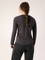 Women's Taema Crew LS #Black Heather [L08487600]｜ARC'TERYX
