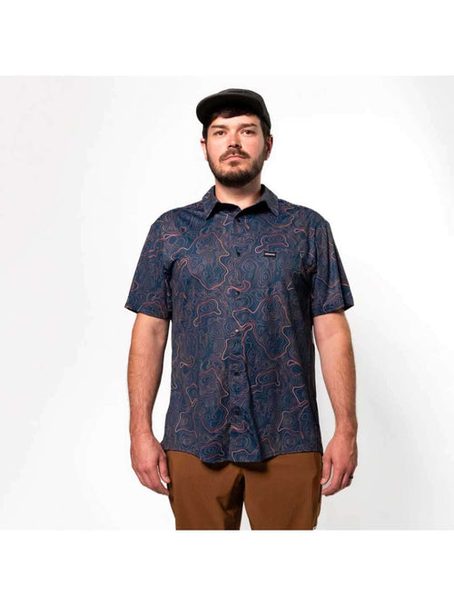 Men's Short Sleeve Catalyst Shirt #Indigo Topo [CM-MCIM]｜Cognative