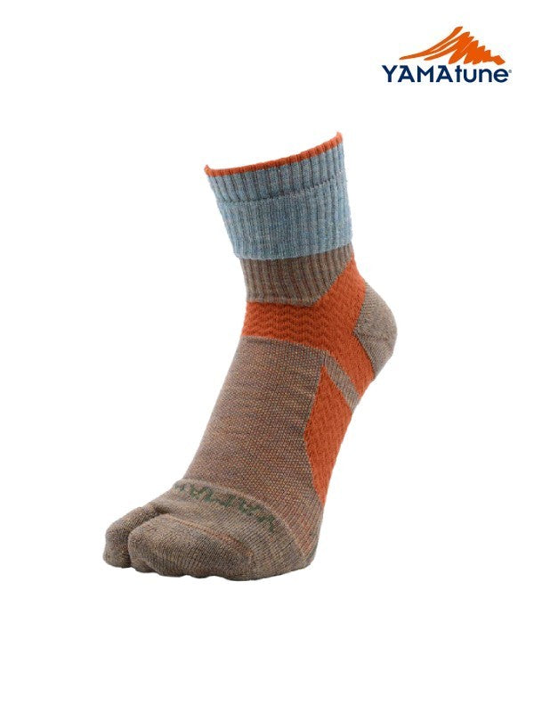 ハイカーズアーチソックスクォーターTabi #ライトグリーン×イエローブラウン [20324]｜YAMAtune