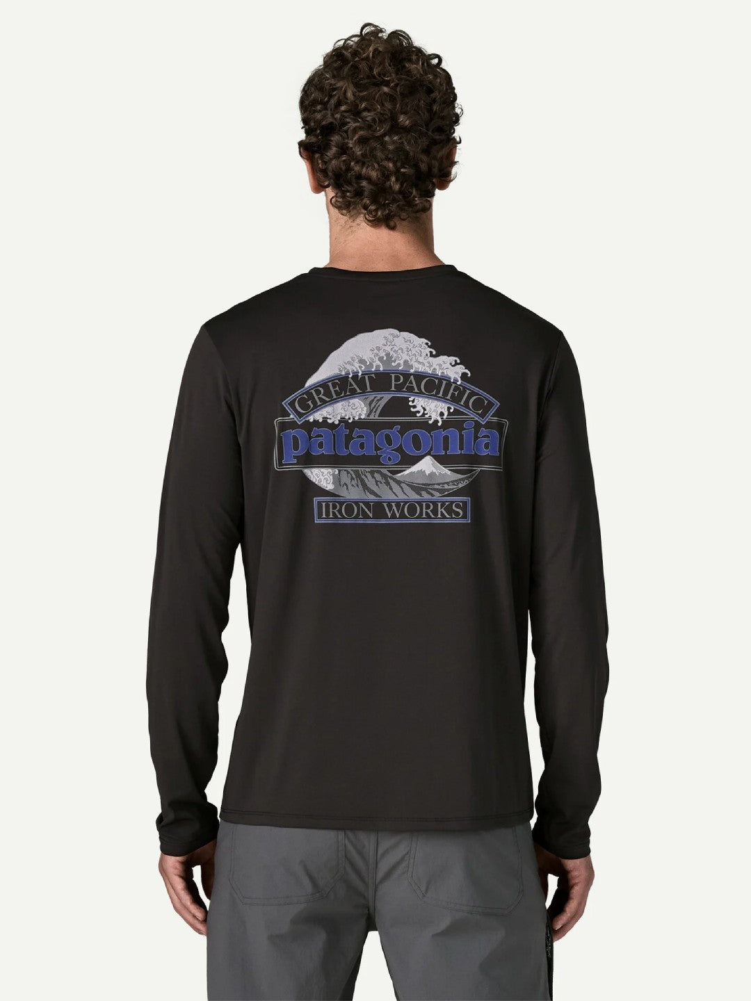 【Men】Men's L/S Cap Cool Daily Shirt - Great Waves #BLK [45494]｜patagonia