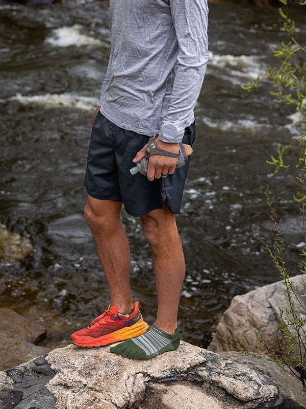 ラン ライトウェイト ノーショウ ウール #フォレスト [261610]｜injinji