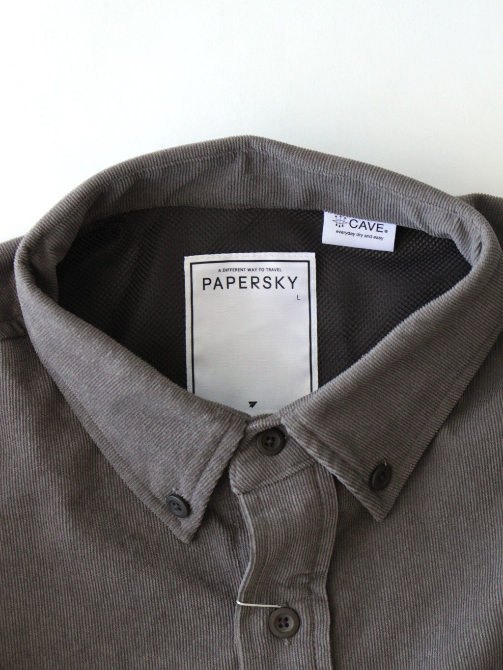 HIKE&BIKE CAVE CORDUROY BIG SHIRT #17GRY [PS232008]｜PAPERSKY WEAR