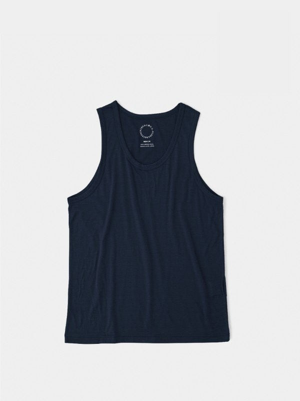 Men's 100% Light Merino Tank Top #Navy｜山と道