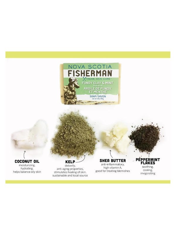 BODY WASH BAR #Fundy Clay & Mint Soap [NS-SO-A2]｜NOVASCOTIA FISHERMAN