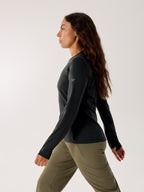 Women's Taema Thermal Crew LS #Black Heather [X00001025801]｜ARC'TERYX
