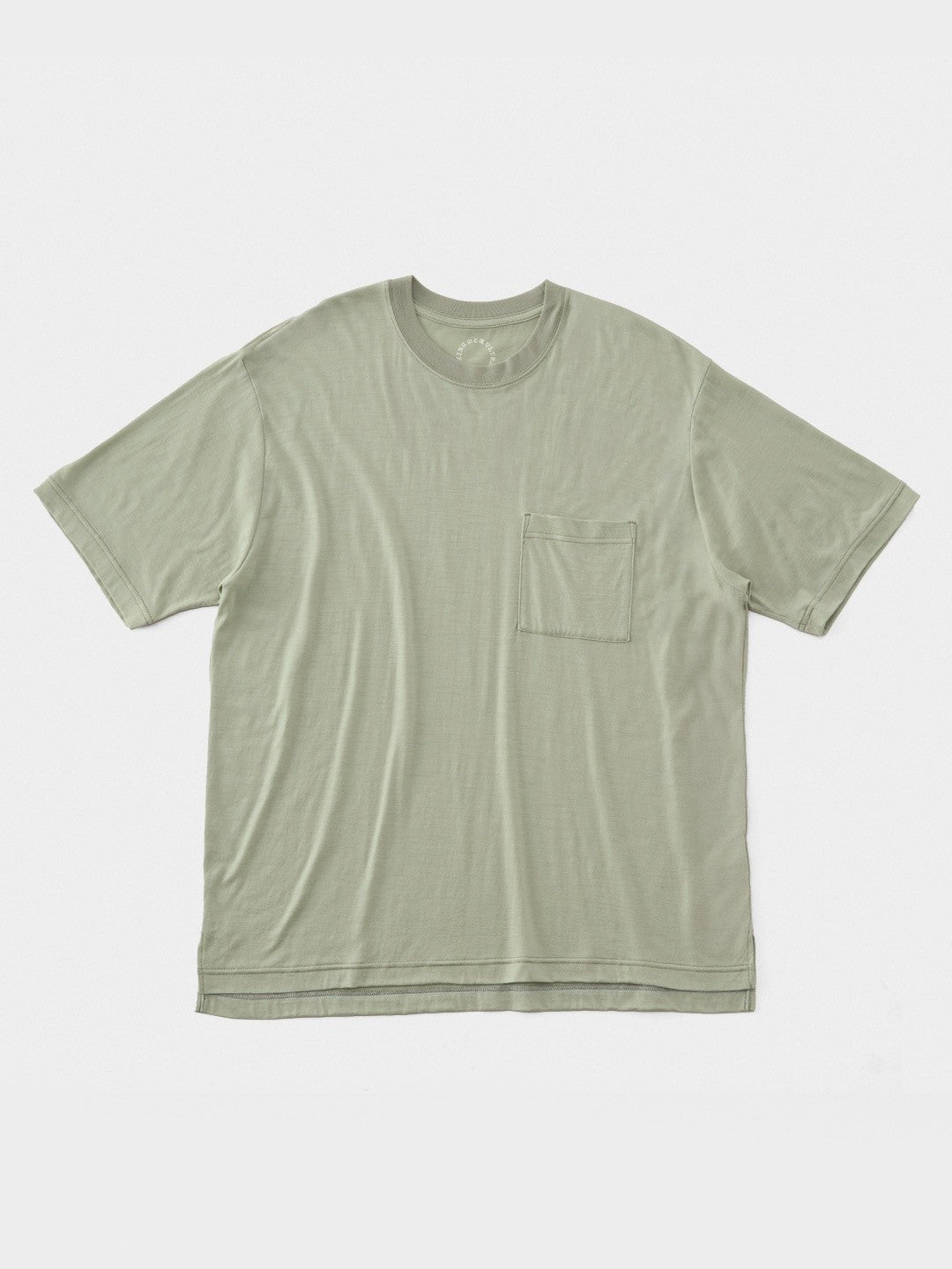 100% Light Merino Pocket T-shirt #Seagrass｜山と道