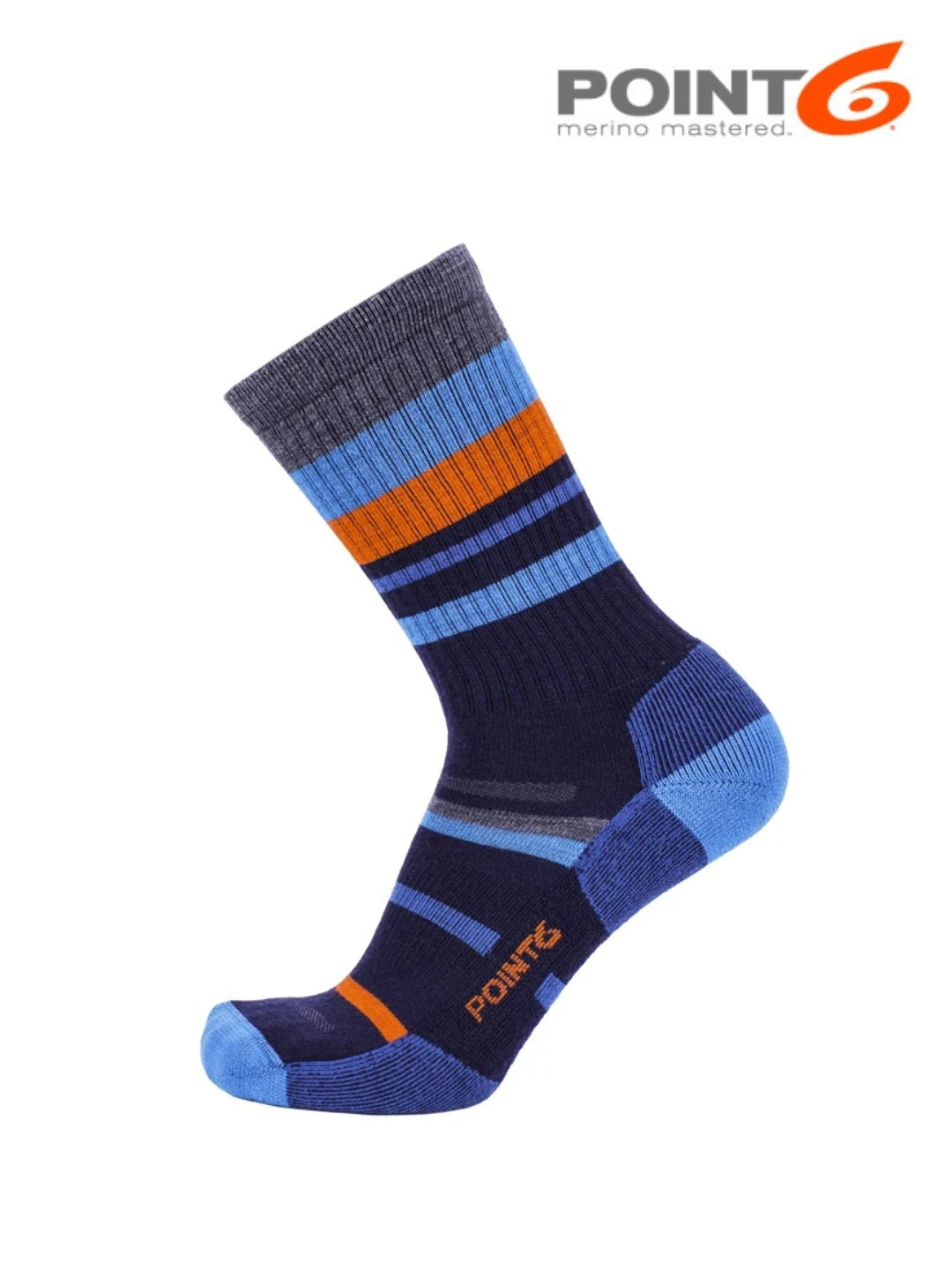 HIKING MIXED STRIPE LT CREW #Dark Navy [P62566]｜POINT6