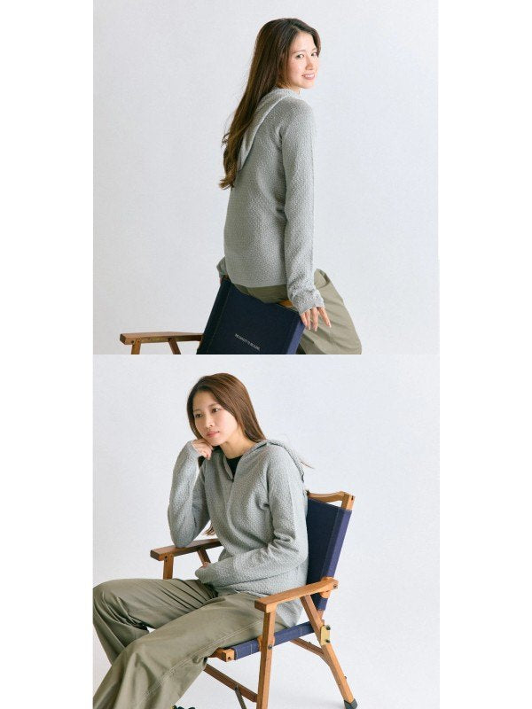 WUNDERWEAR HALF ZIP HOODIE #Light Gray [BW0505]｜BRING