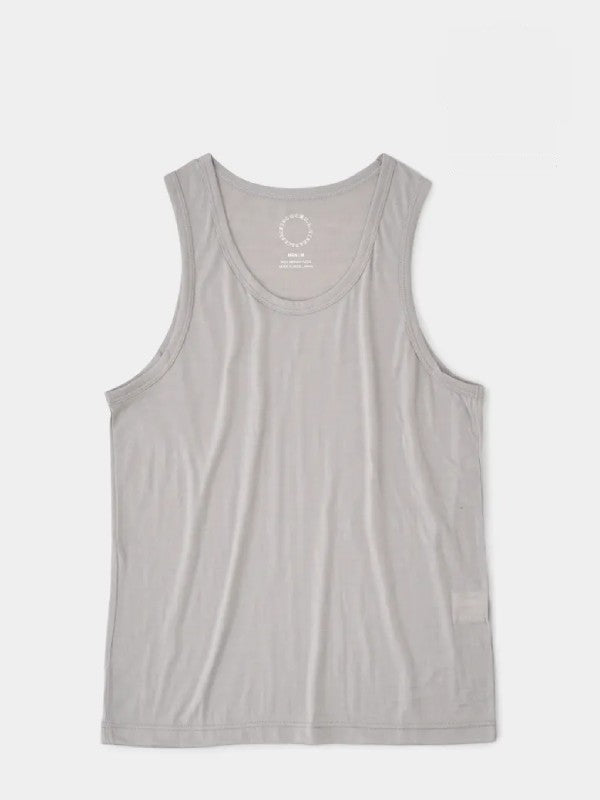 Men's 100% Merino Light Tank #Silver Cloud｜山と道