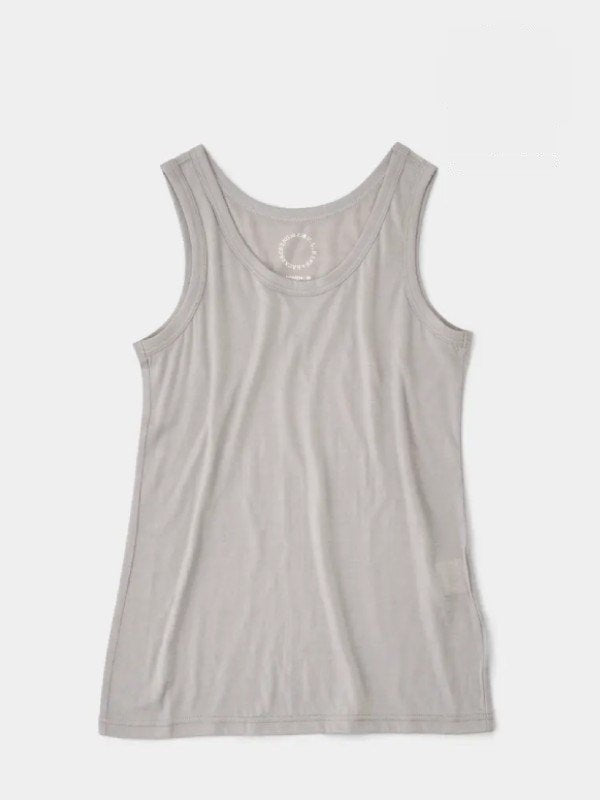 Woman's 100% Merino Light Tank #Silver Cloud｜山と道