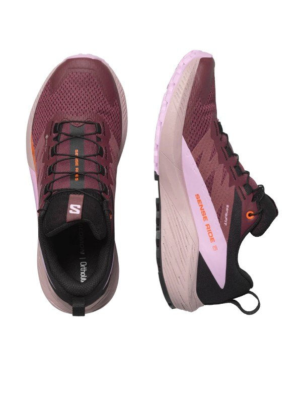 Women's SENSE RIDE 5 GTX #Catawba Grape/Orchid Bouquet/Cherry Tomato [L47592300]｜SALOMON【Outlet_30】