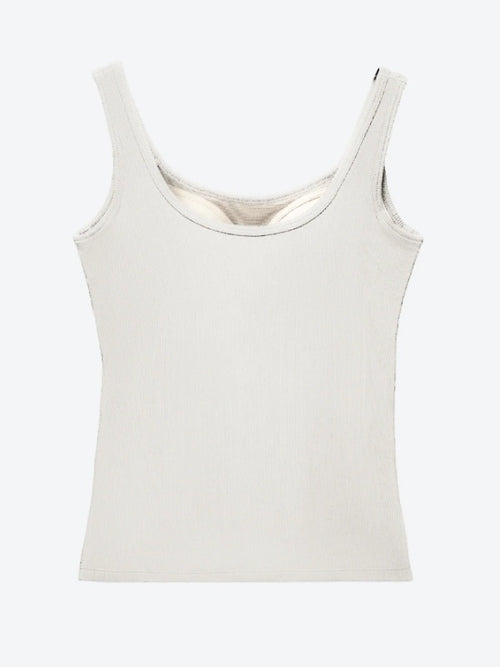 Ribbed 3D Bra Tank #White Wool [NV25022]｜one nova