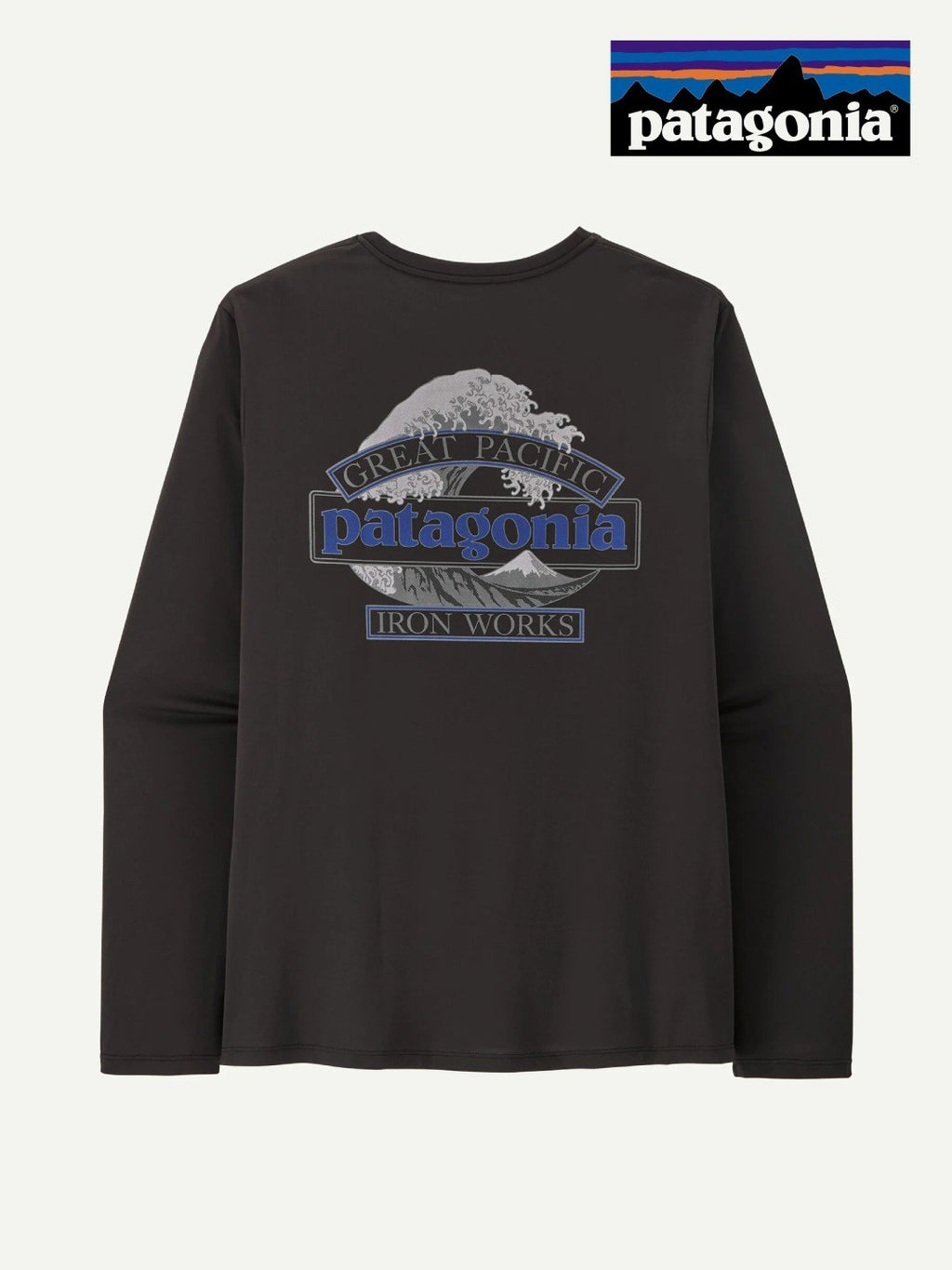 【Men】Men's L/S Cap Cool Daily Shirt - Great Waves #BLK [45494]｜patagonia