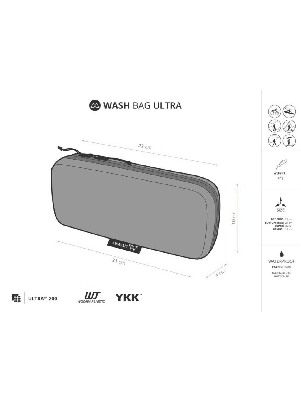 WASH BAG ULTRA #Black [washbag ult ply blk]｜LITEWAY