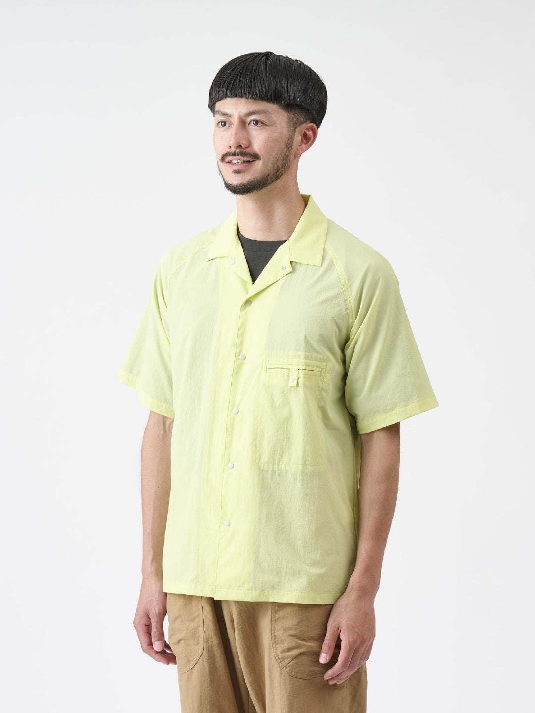 軽くて涼しい半袖シャツ #ワカメイロ [21102]｜AXESQUIN